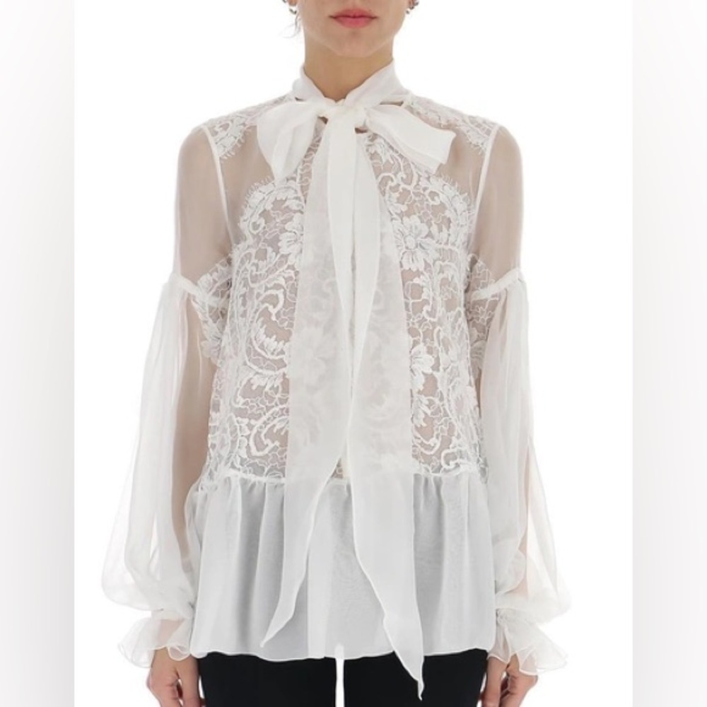 Givenchy Elegant White Lace Blouse | NWT | Size 36